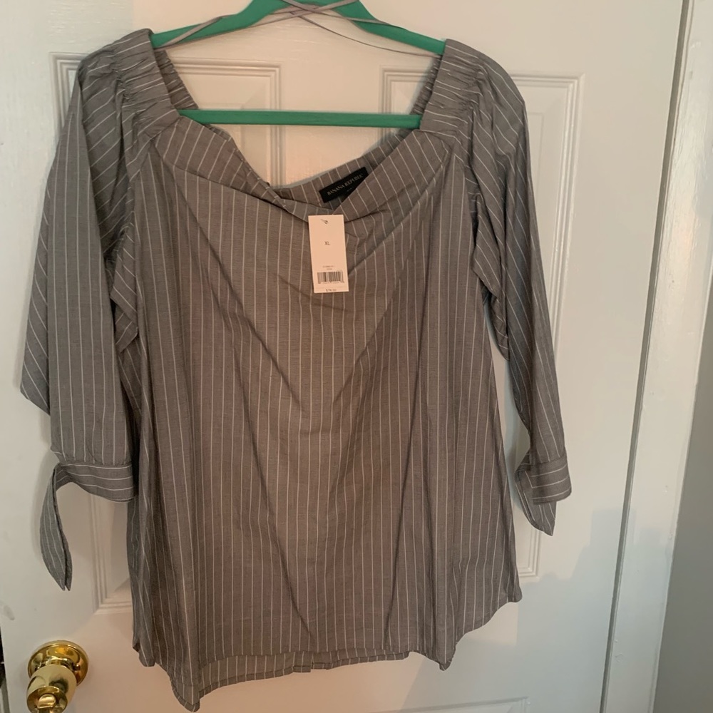 Banana Republic Pinstriped Blouse NWT